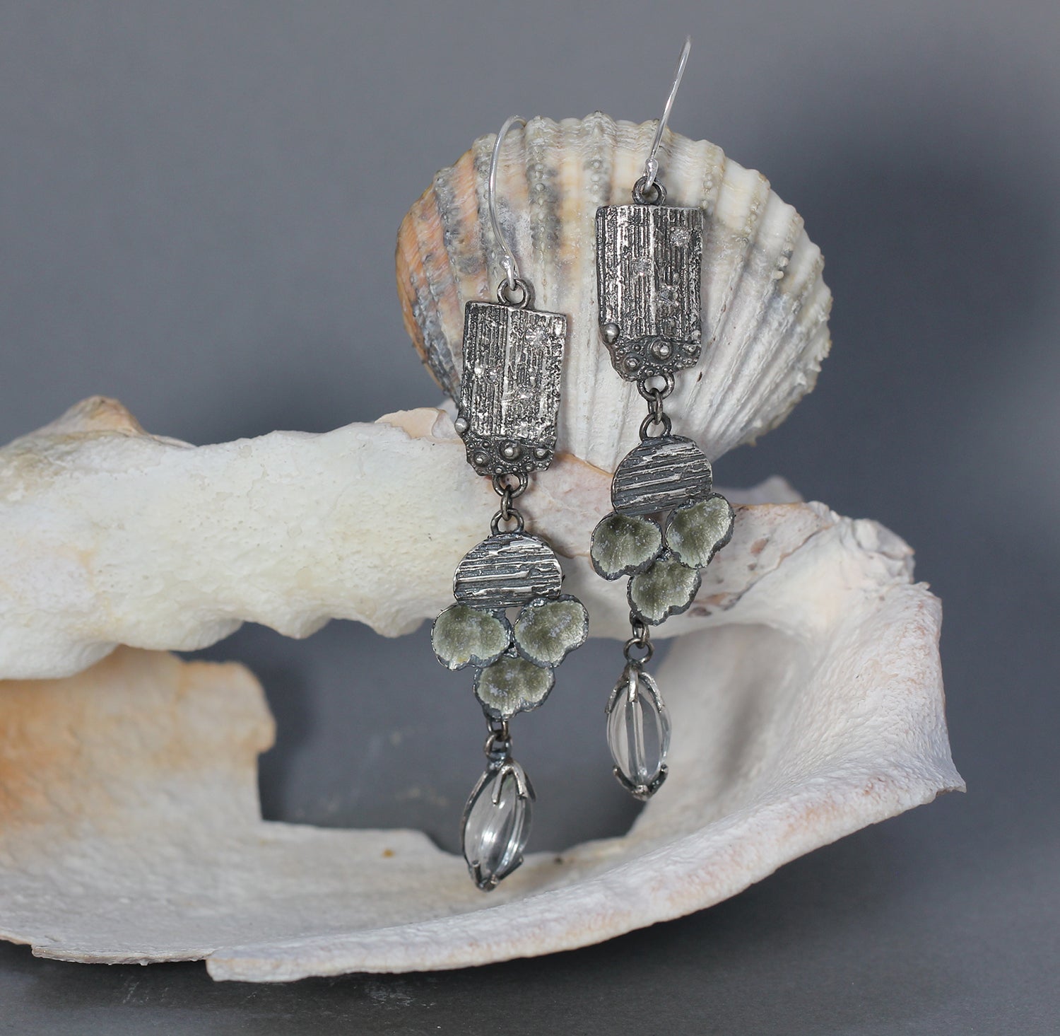Mermaid drop diamond earrings - EilyOConnell