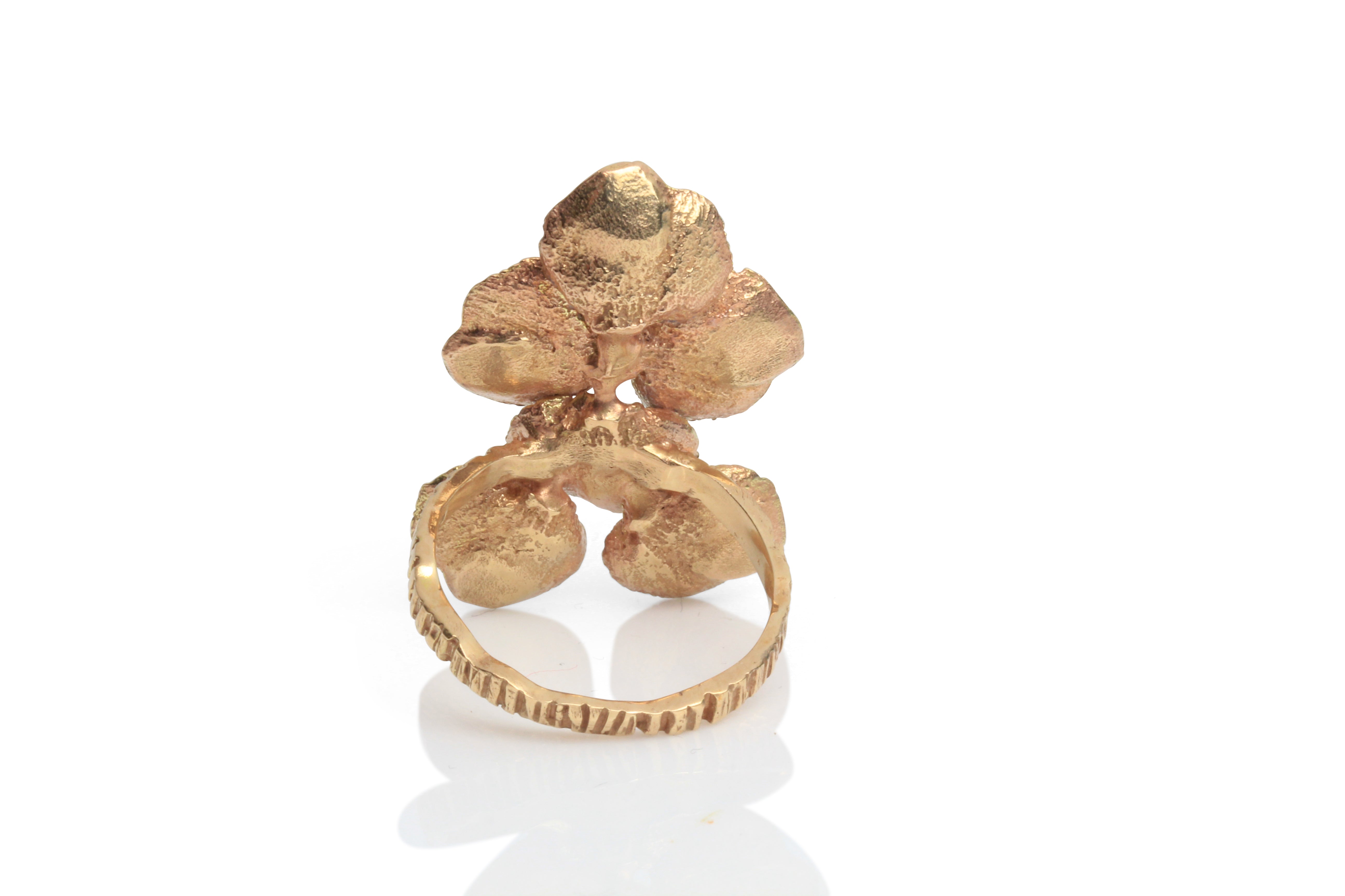 Back view of handmade ring in rose gold by Eily O Connell