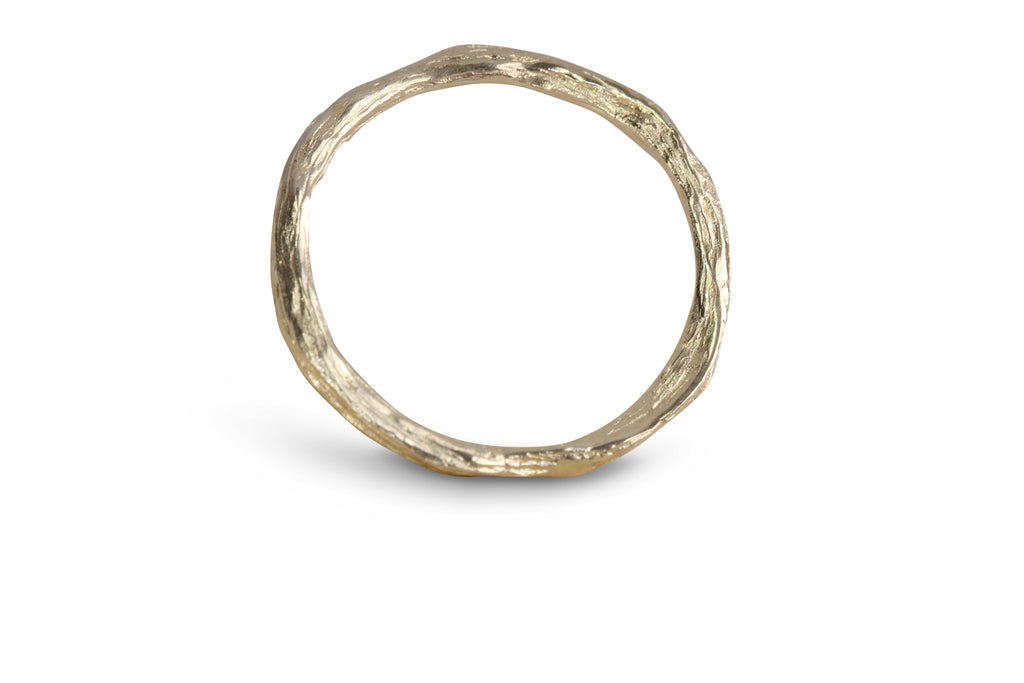 twig textured gold ring 